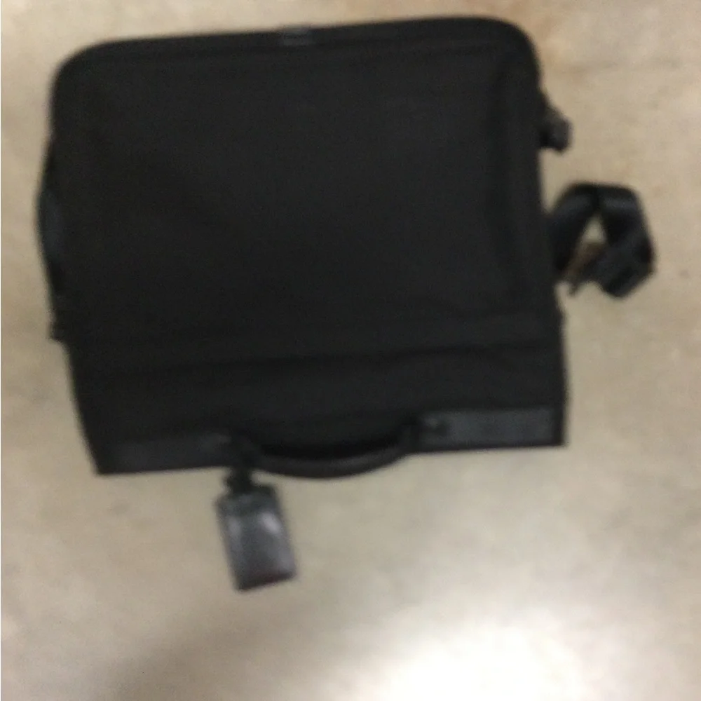 Men's Black Messenger Briefcase with Adjustable Strap